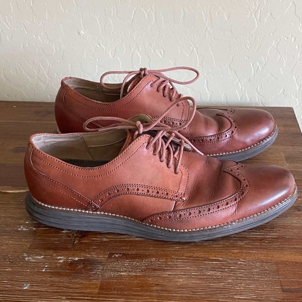 Cole Haan Tan Leather Wingtip Oxfords